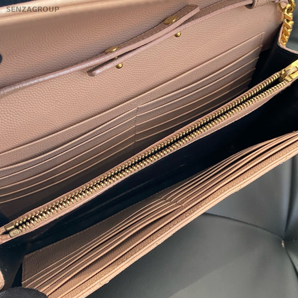 Saint Laurent Envelope Chain MM Calfskin Crossbody Pink Women Classic Fashion