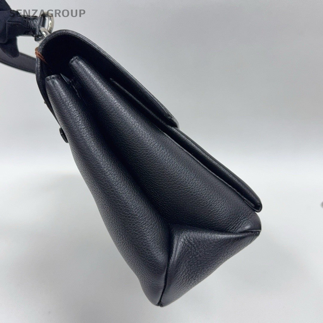 Louis Vuitton Lockme Tote Calfskin Top Handle Shoulder Crossbody Bag Women Black