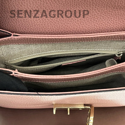 Gucci Messenger Bag Pink Gold Buckle Leather Women's Shoulder Crossbody