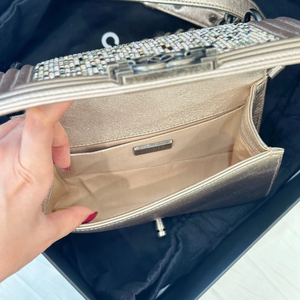 Chanel Full Diamond Calfskin LeBoy Small Shoulder Bag For Women