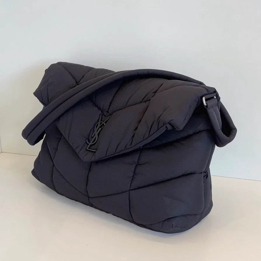 Saint Laurent Puffer Econyl Nylon So Black Shoulder Bag Black Unisex Classic