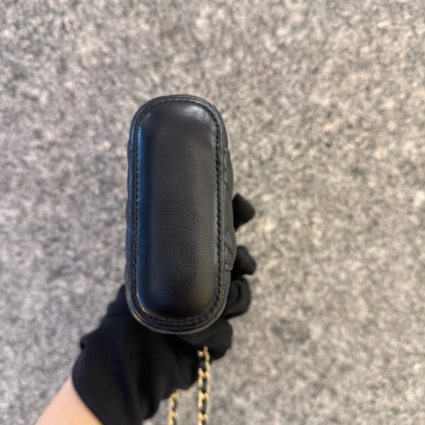 CHANEL Black Gold Lambskin Mini Box Chain Shoulder Crossbody Women