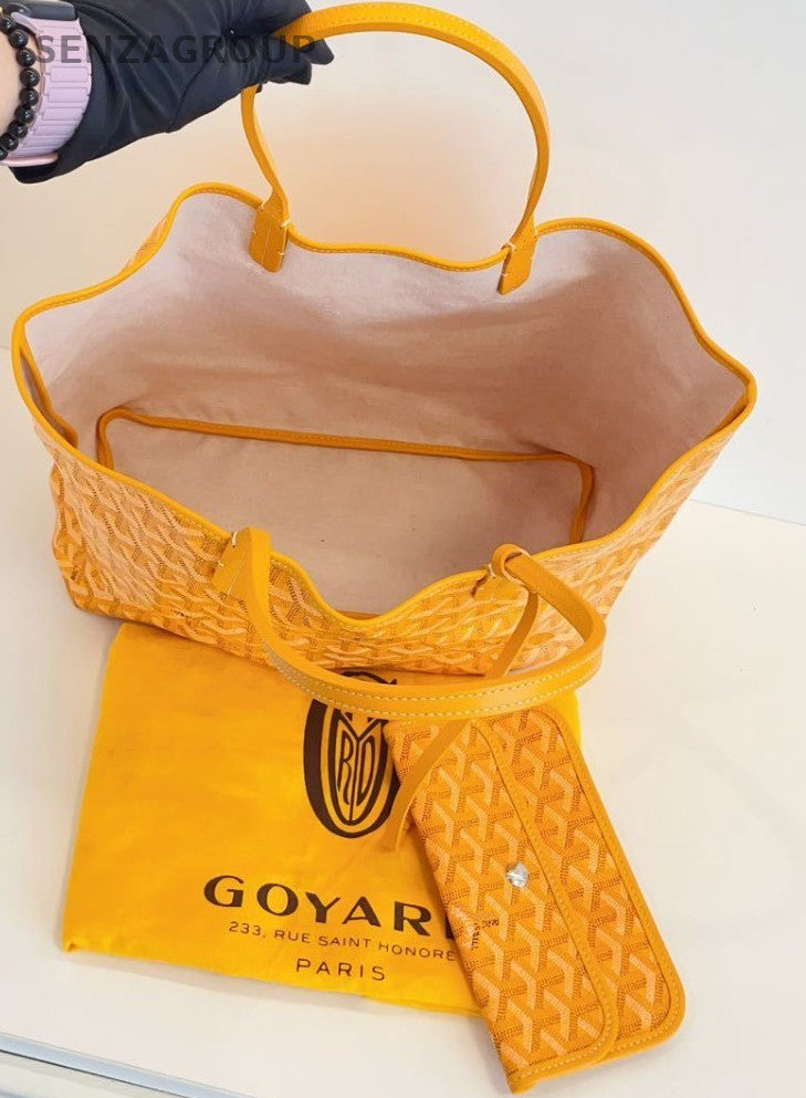 Goyard SaintLouis MM Tote With Pouch Goyardine Yellow Women Almost Brand New
