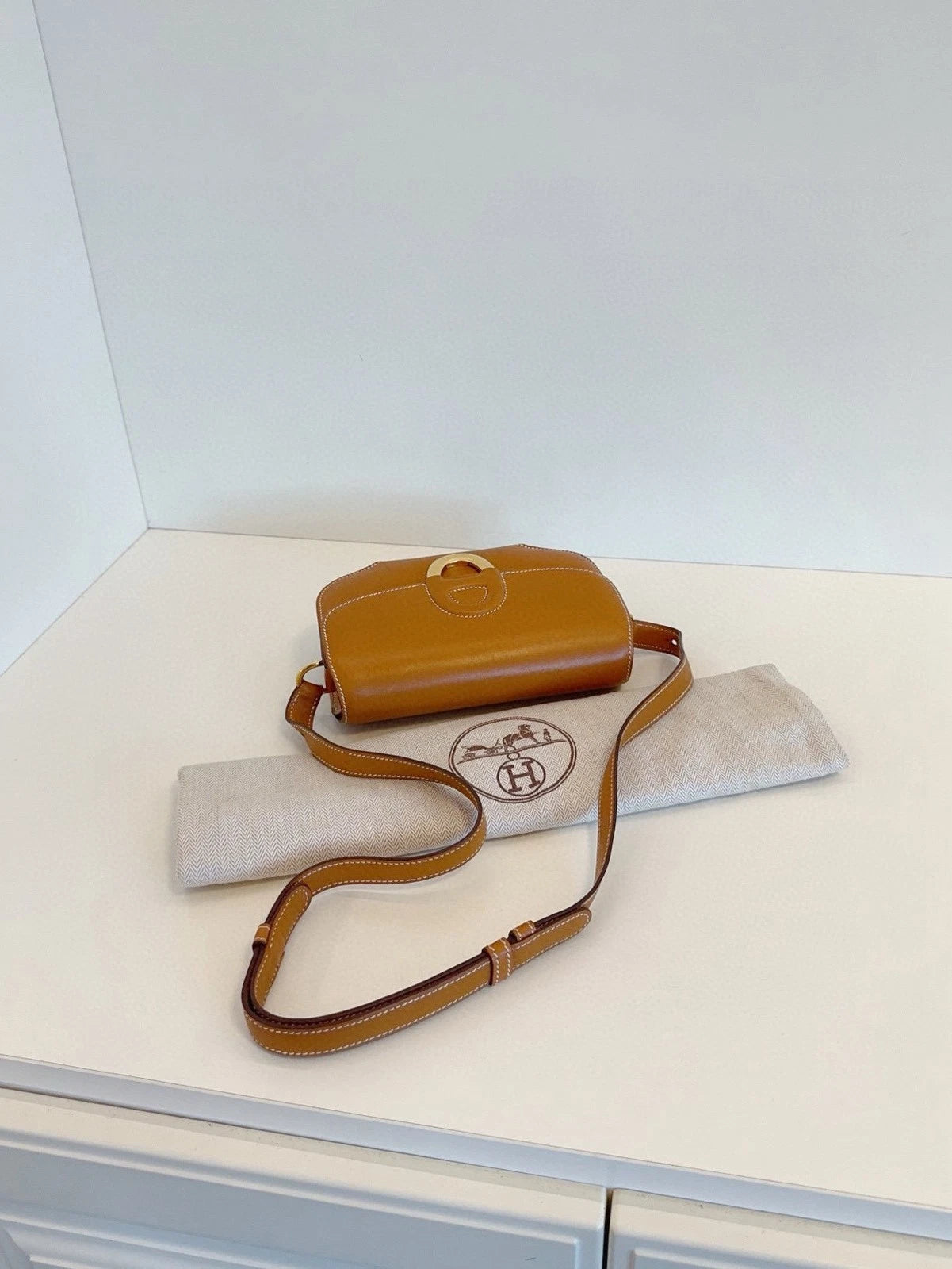 Hermes Cherche Midi18 Mini Brown Gold Shoulder Bag For Women