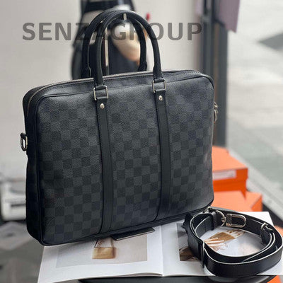Louis Vuitton Damier Graphite Briefcase Messenger Bag Black Silver Unisex