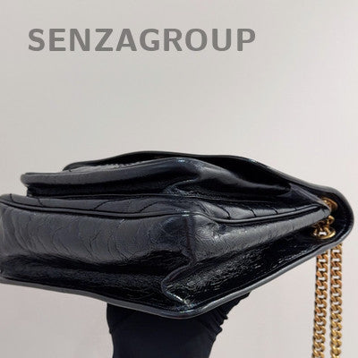 Saint Laurent YSL Black Calfskin Niki Medium Chain Shoulder Bag