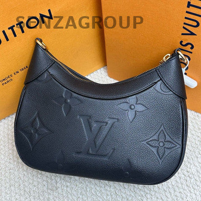 Louis Vuitton Monogram Canvas Bagatelle Shoulder Bag Black Gold
