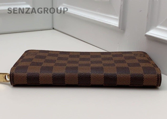 Louis Vuitton Damier Ebene Long Wallet Clutch Handbag Brown