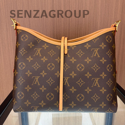 Louis Vuitton Carryall PM Monogram Shoulder Bag Brown Gold Classic Women