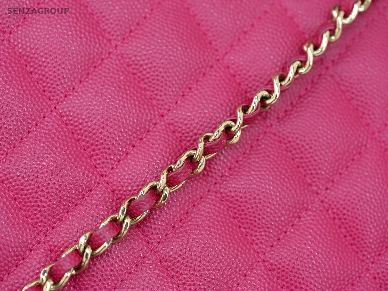 CHANEL Woc Diamond pattern Calfskin Chain Shoulder bag Women Peach Pink Gold