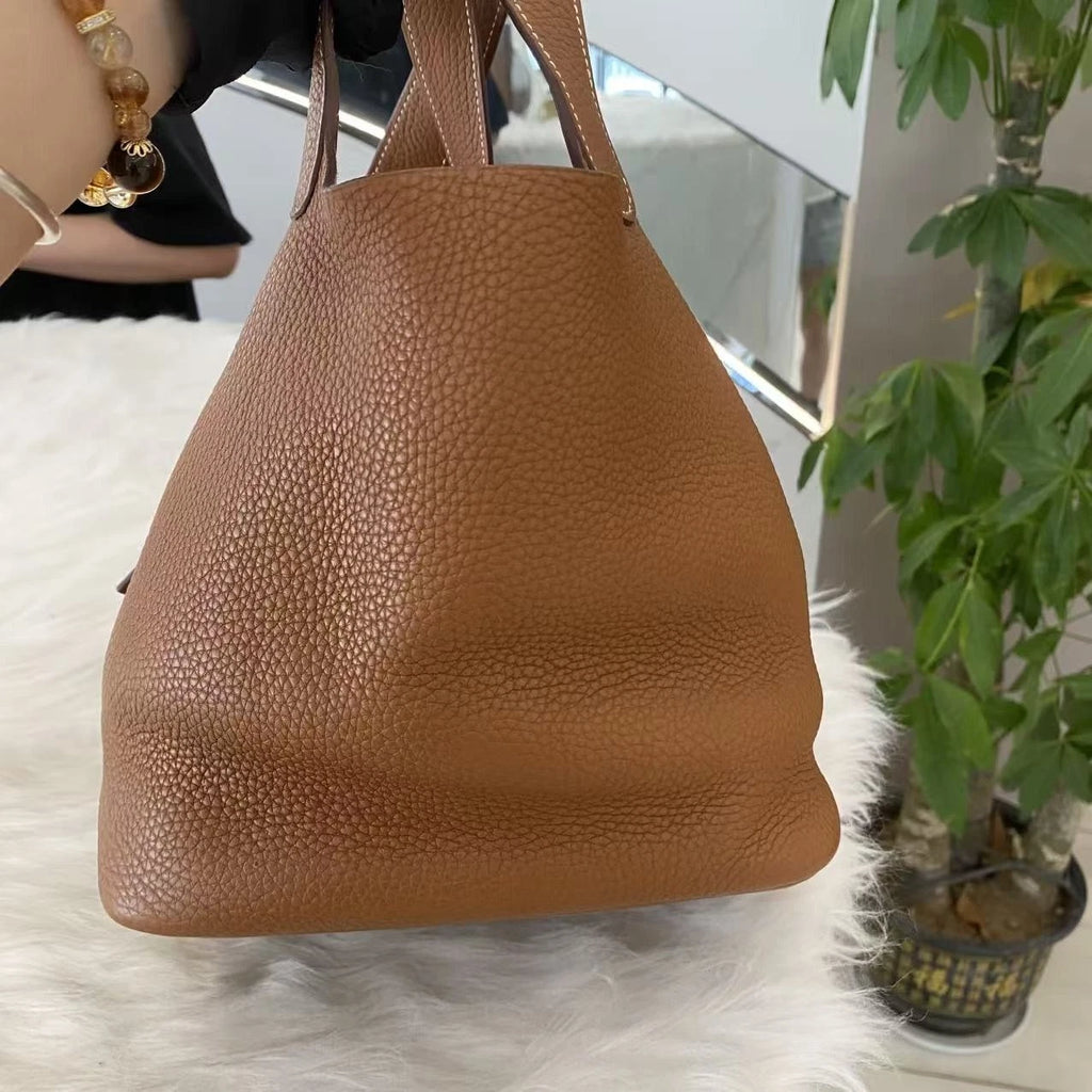Hermès Picotin 22 Bag Brown Silver Hardware - Classic Women's Tote Shoulder Bag