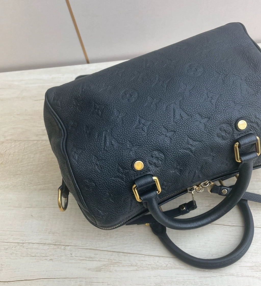 Louis Vuitton Speedy25 Monogram Calfskin Top Handle Bag Crossbody Bag Women