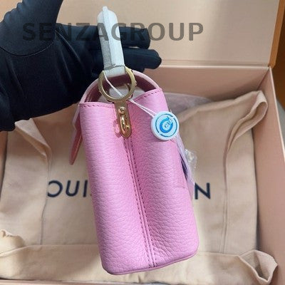 Louis Vuitton Capucines Mini Pink Gold Handbag Shoulder Bag Women Fashion