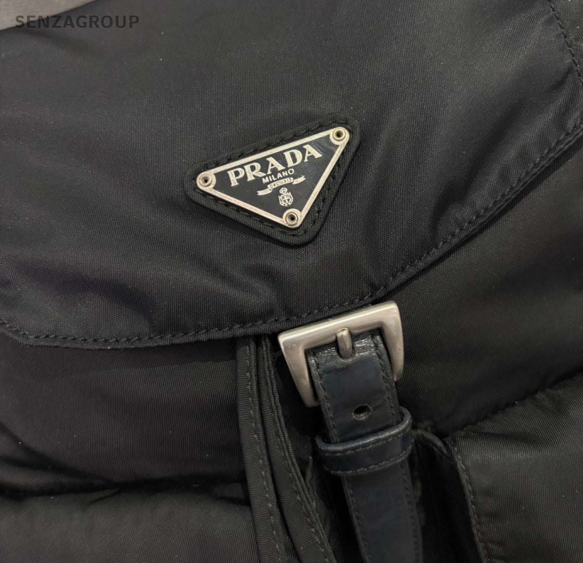 Prada PM Backpack Bag Black Silver Unisex Adults Classic