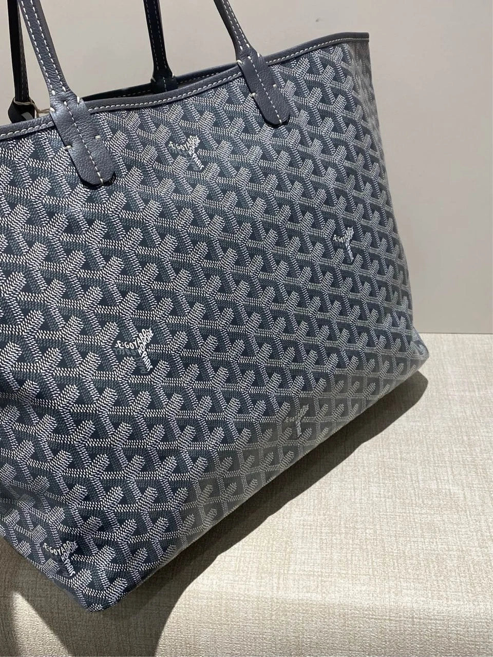 Goyard Gray Canvas Two-in-one Tote Shopping Bag For Women
