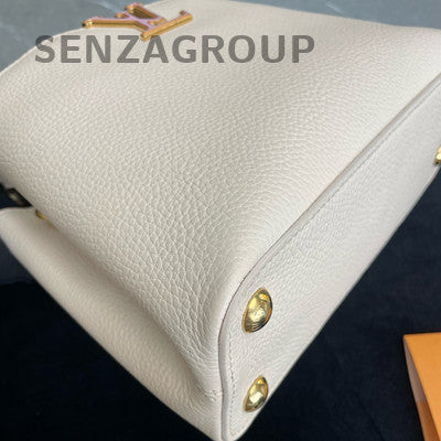 Louis Vuitton Capucines MM Bag Beige Gold Hardware Small Tote