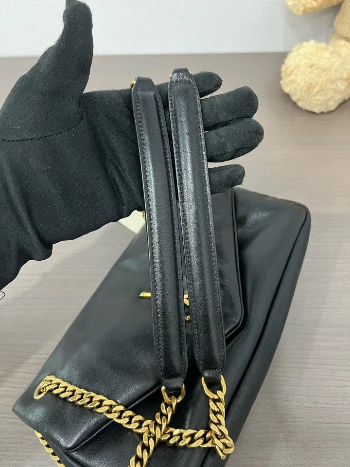 YSL Black Gold Calypso Shoulder Bag For Women