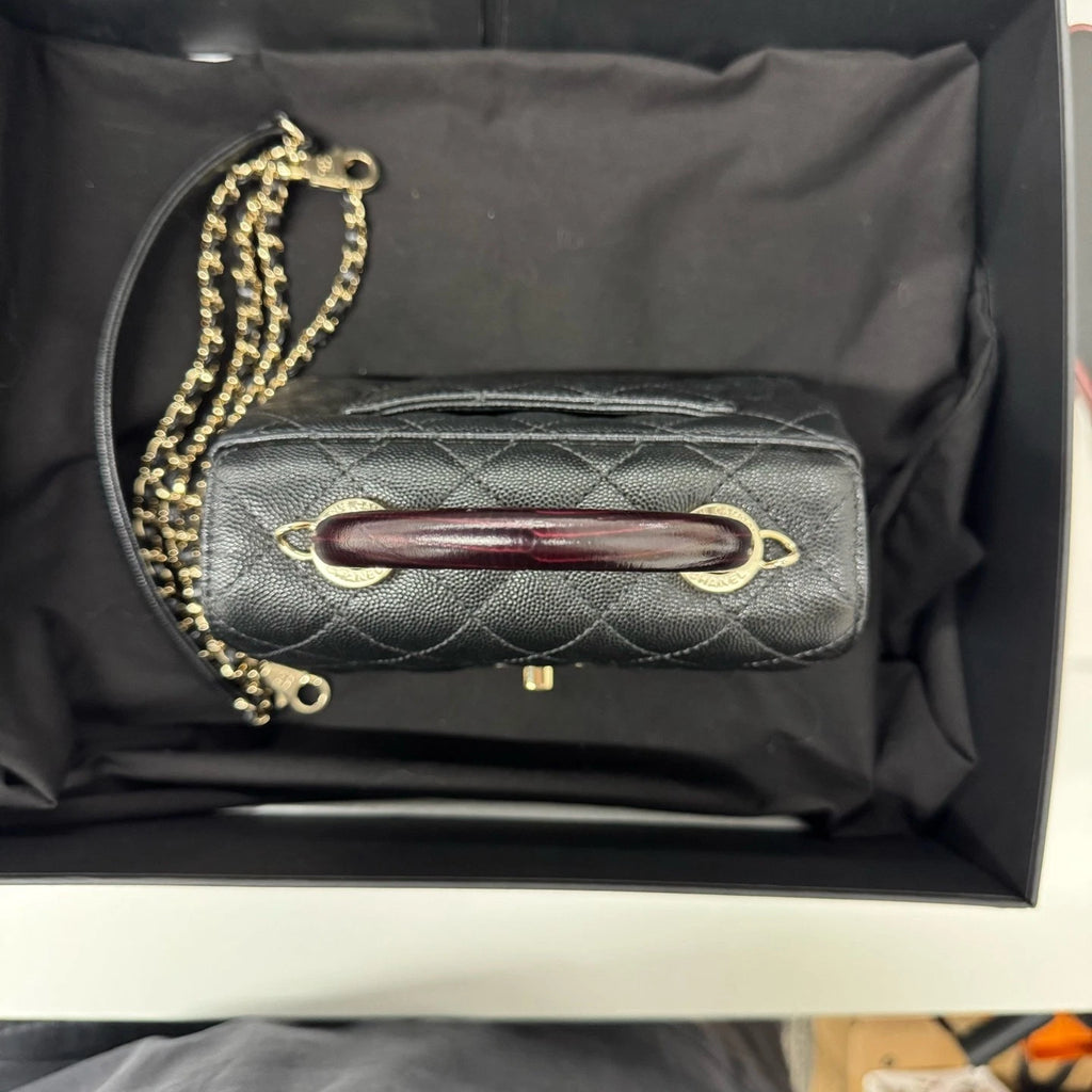 New CHANEL Coco Handle Mini Leather Top Handle Bag For Women