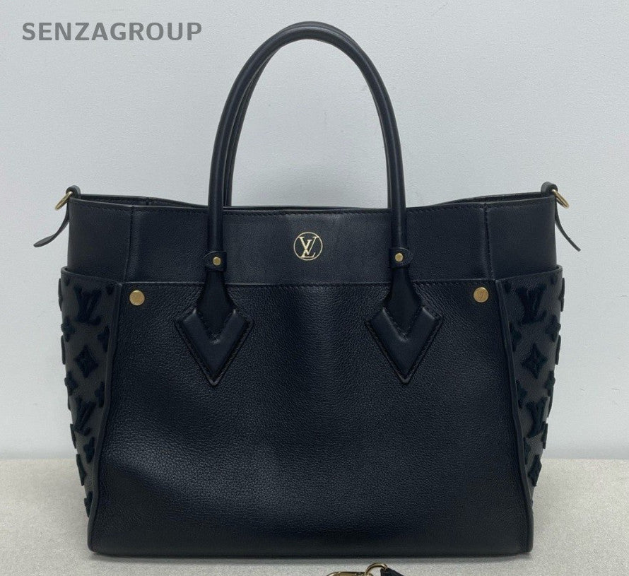 Louis Vuitton OnMySide 2Way Top Handle Bag Crossbody Black Gold Women Classic