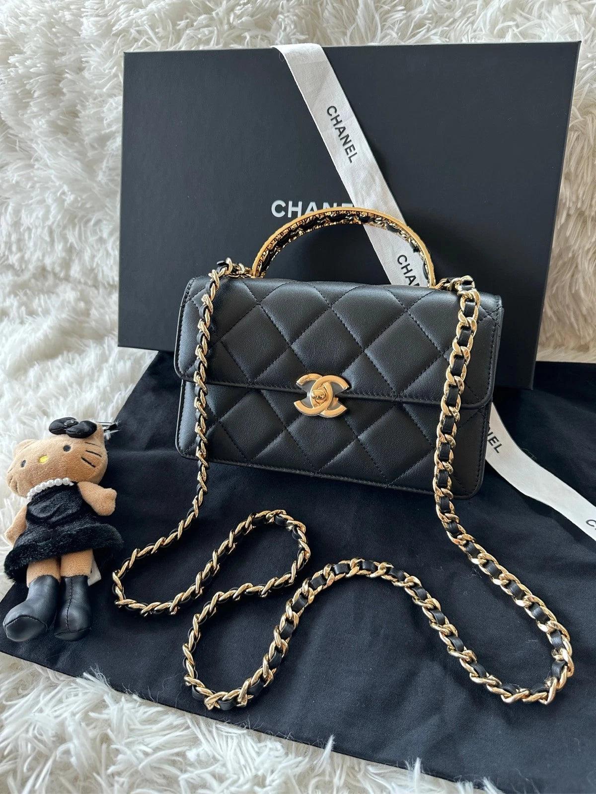 Chanel CF Mini Handle Leather Chain Bag For Women