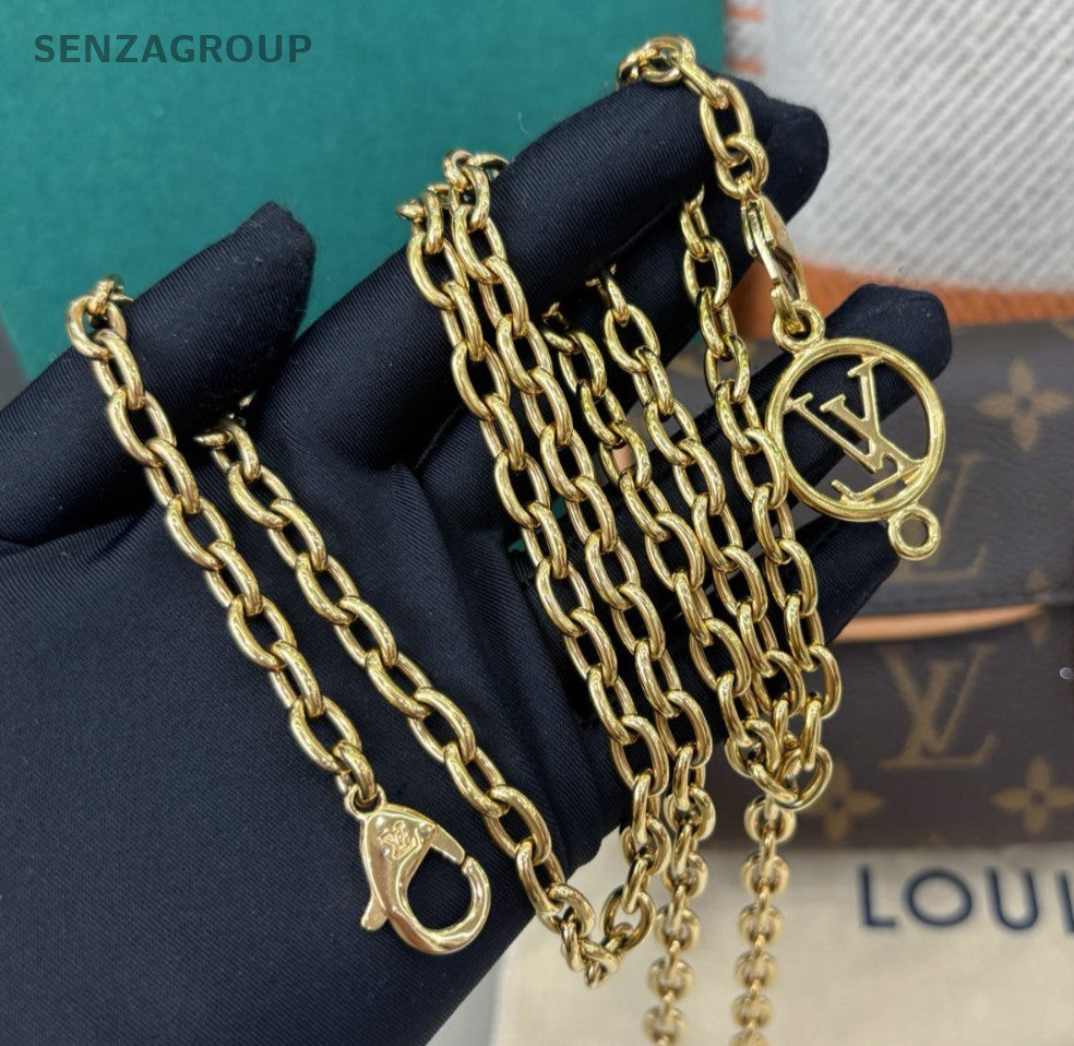 Louis Vuitton Camille Chain Monogram Shoulder Bag Crossbody Brown Gold Women