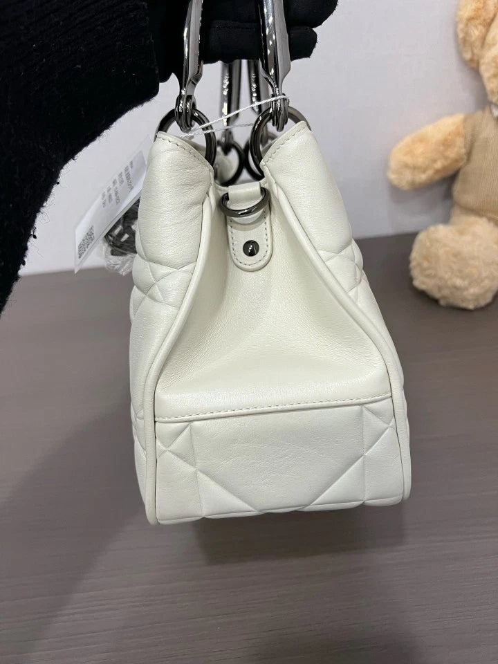 Dior White Lady 95.22 Small Top Handle Handbag For Women