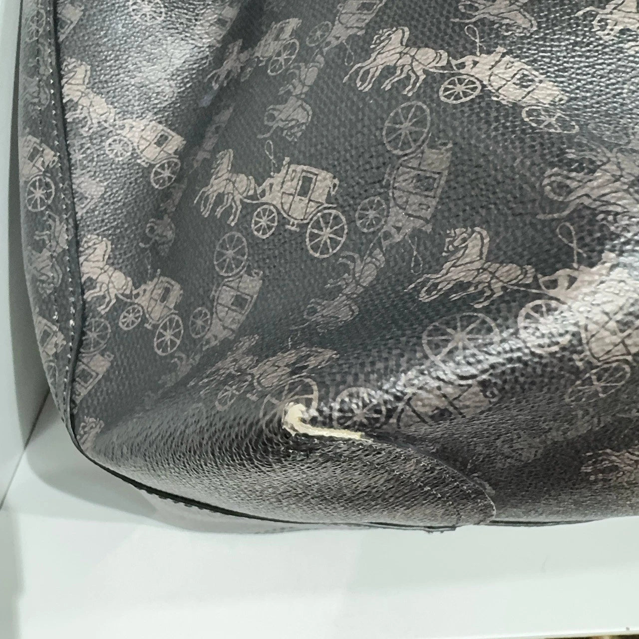 Coach City 33 Reversible Horse Print PVC Tote Shoulder Handbag Women