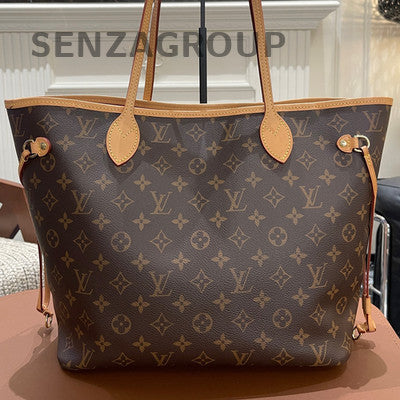 Louis Vuitton Neverfull MM Monogram Tote Bag Brown Classic Women's