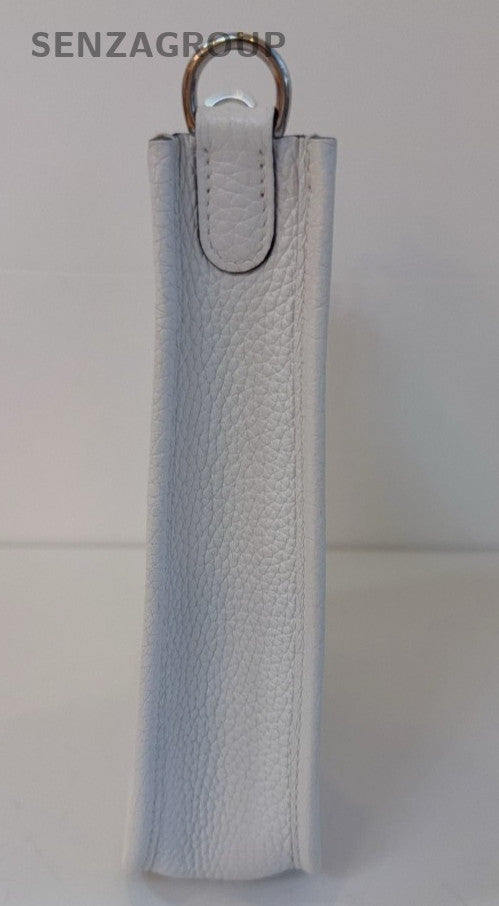 Hermes Evelyne TPM Mini Shoulder Bag White Silver Used Women Classic Designer