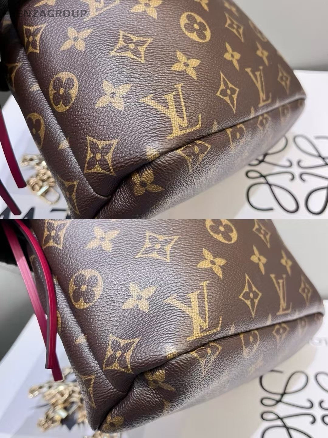 Louis Vuitton Monogram Handbag Clutch Bag Women Brown