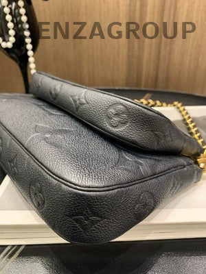 Louis Vuitton Black Gold Monogram Leather 2-in-1 Chain Crossbody Bag