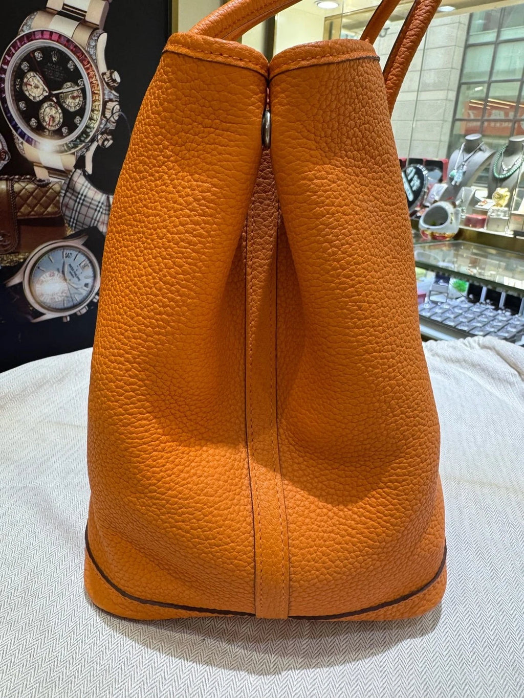Hermes Orange Garden Party 36 Handbag Tote For Women