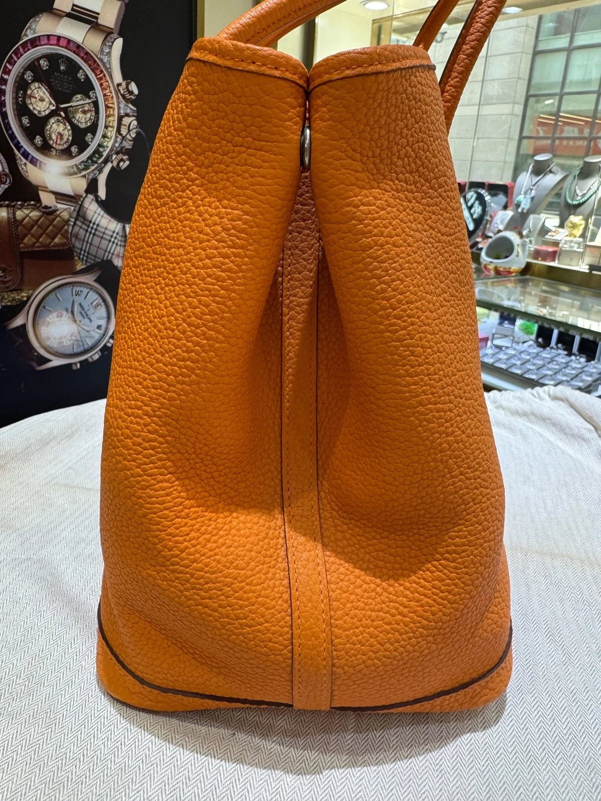 Hermes Orange Garden Party 36 Handbag Tote For Women