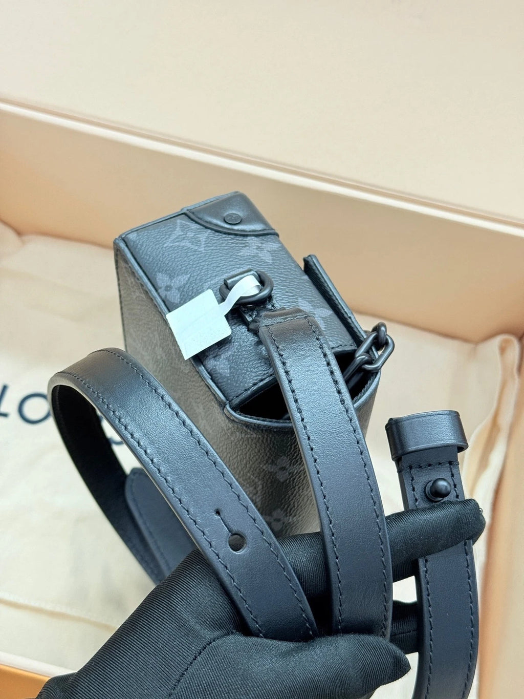Louis Vuitton Black Leather Steamer Top Handle Bag For Women