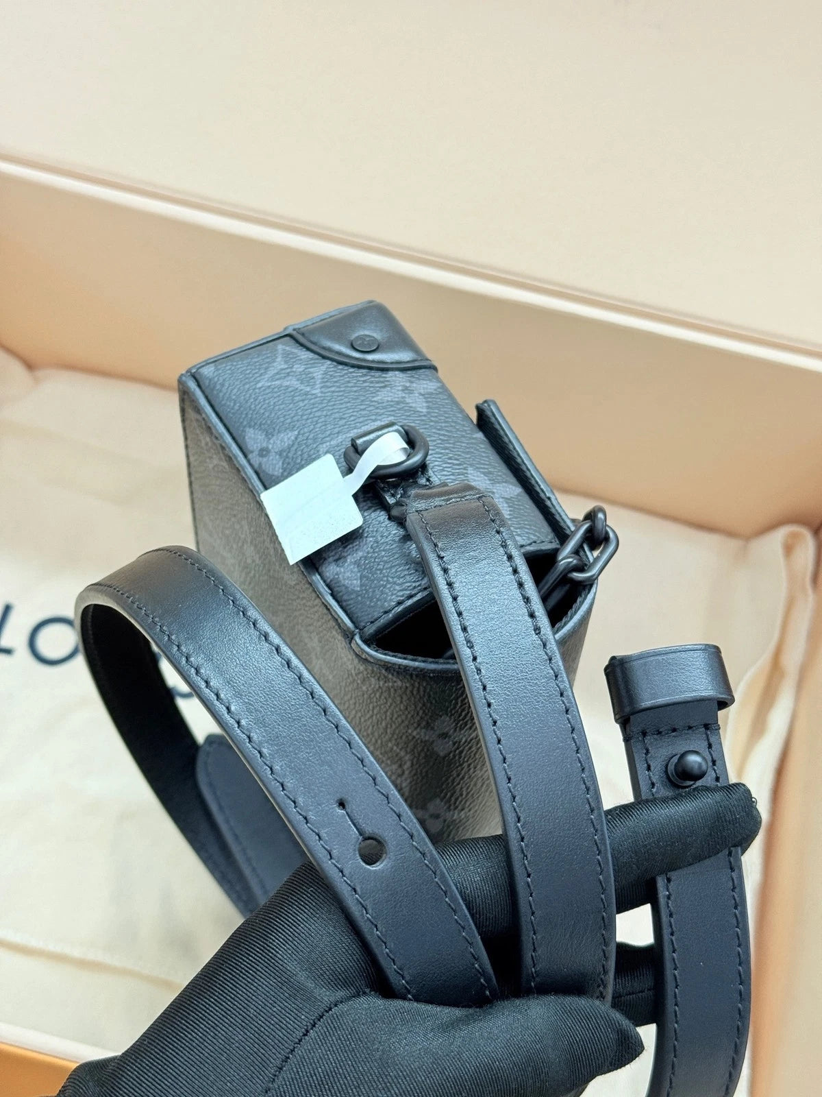 Louis Vuitton Black Leather Steamer Top Handle Bag For Women