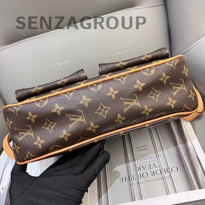 Louis Vuitton Monogram Manhattan Shoulder Bag Brown Classic Women