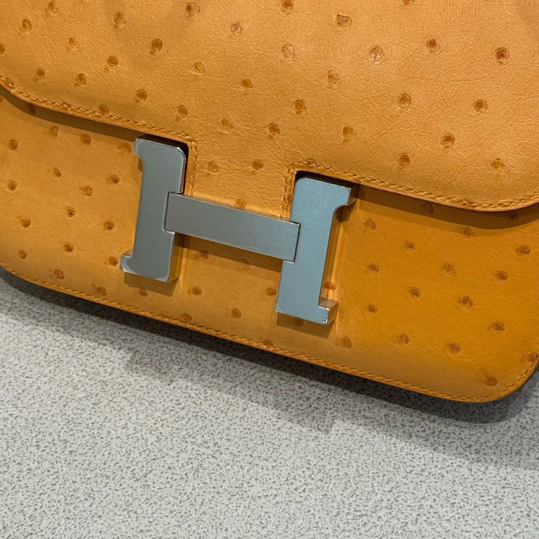 Hermes Constance19 Ostrich Beige Leather Crossbody For Women