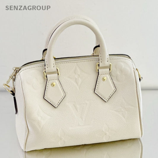 Louis Vuitton Speedy 20 Top Handle Shoulder Crossbody Bag White Almost Brand New