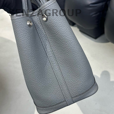 Hermès Garden Party 30 Tote Bag Grey Silver Hardware Leather Women's Classic