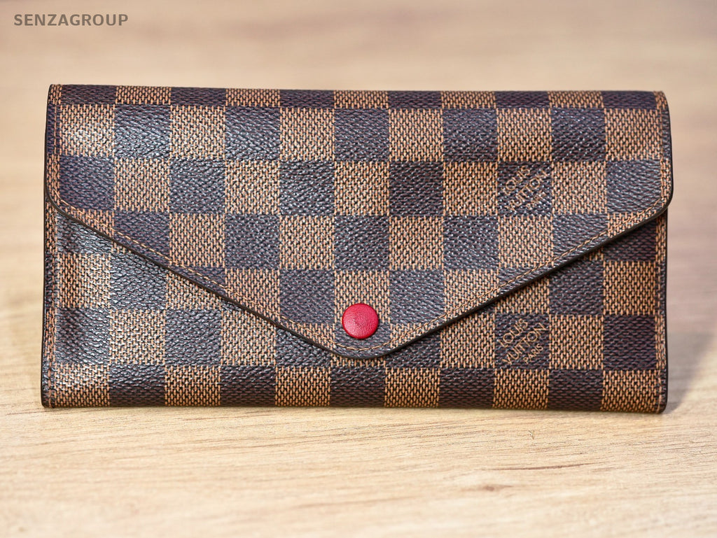 Louis Vuitton Damier Portefeuille Wallet  Brown Red Interior
