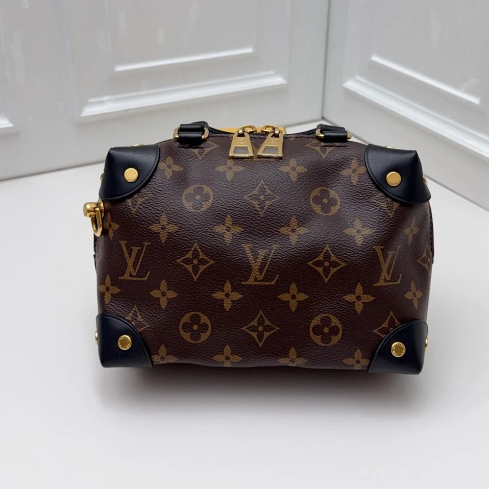 Louis Vuitton Petite Malle Souple Monogram Chain Shoulder Crossbody Women