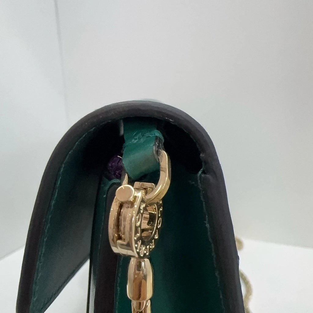 Bvlgari Snake Head Chain Shoulder Crossbody Bag For Women Emerald Green