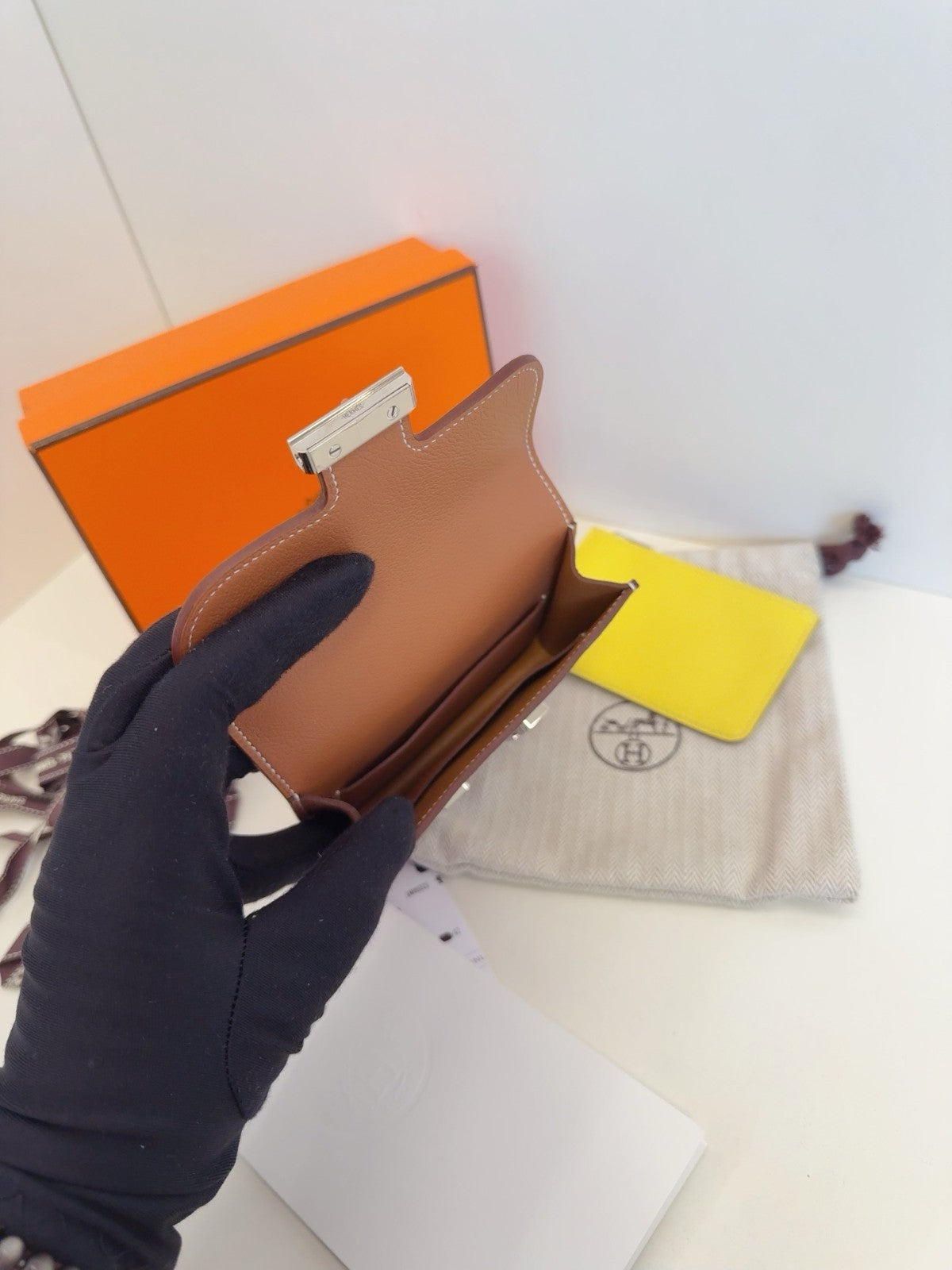 Hermes Constance slim Purse Brown Women DIY Various carrying methods Brand NEW