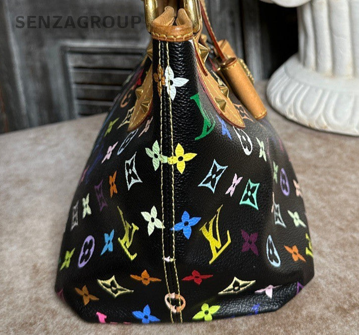 Louis Vuitton Annie PM Monogram Black Multicolor Top Handle Shoulder Bag Women