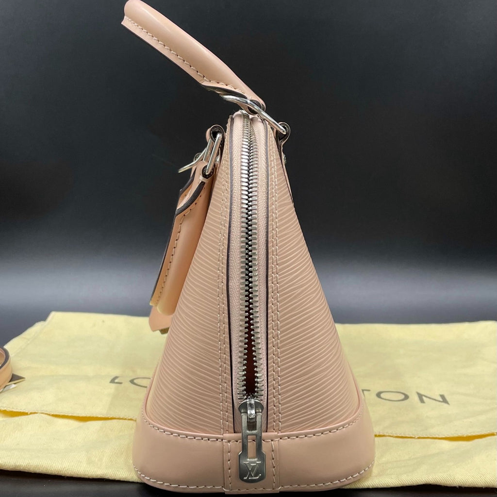 Louis Vuitton Alma BB Epi Top Handle Crossbody Pink Silver Used Women Classic
