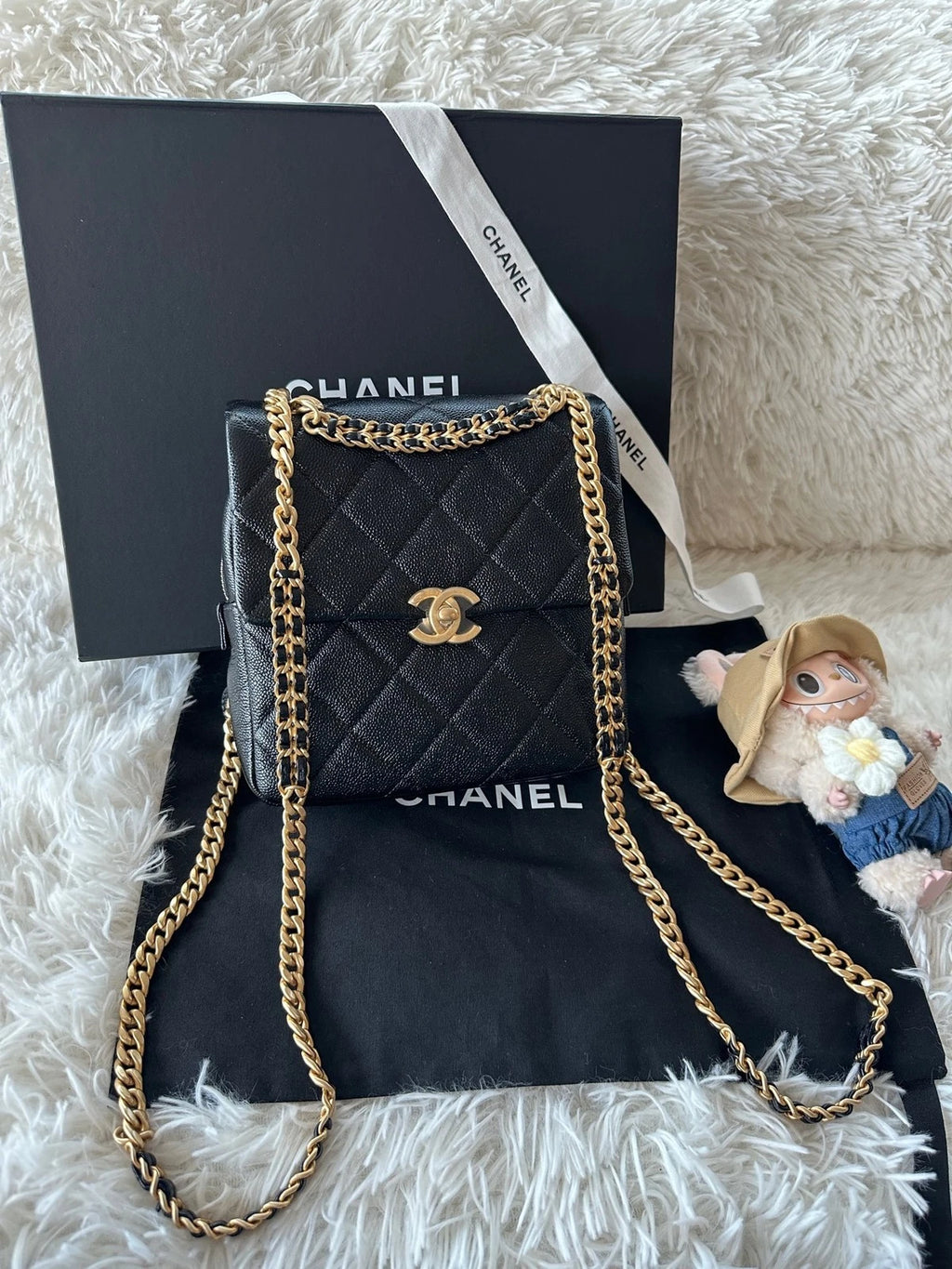 NEW CHANEL Lambskin Chain Backpack For Women