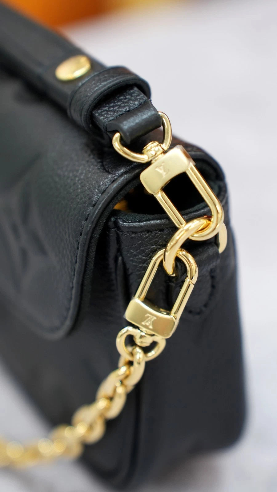 Louis Vuitton Ivy Chain Monogram Empreinte Black Gold Shoulder Bag Chain Bag