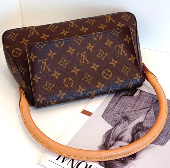 Louis Vuitton Looping PM Monogram Shoulder Handbag Women Vintage