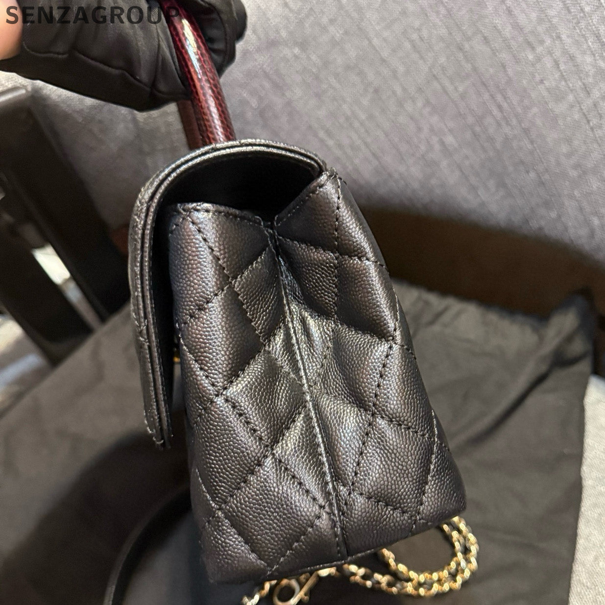 Chanel Black Gold Coco Handle Small Shoulder Bag Classic Fashion
