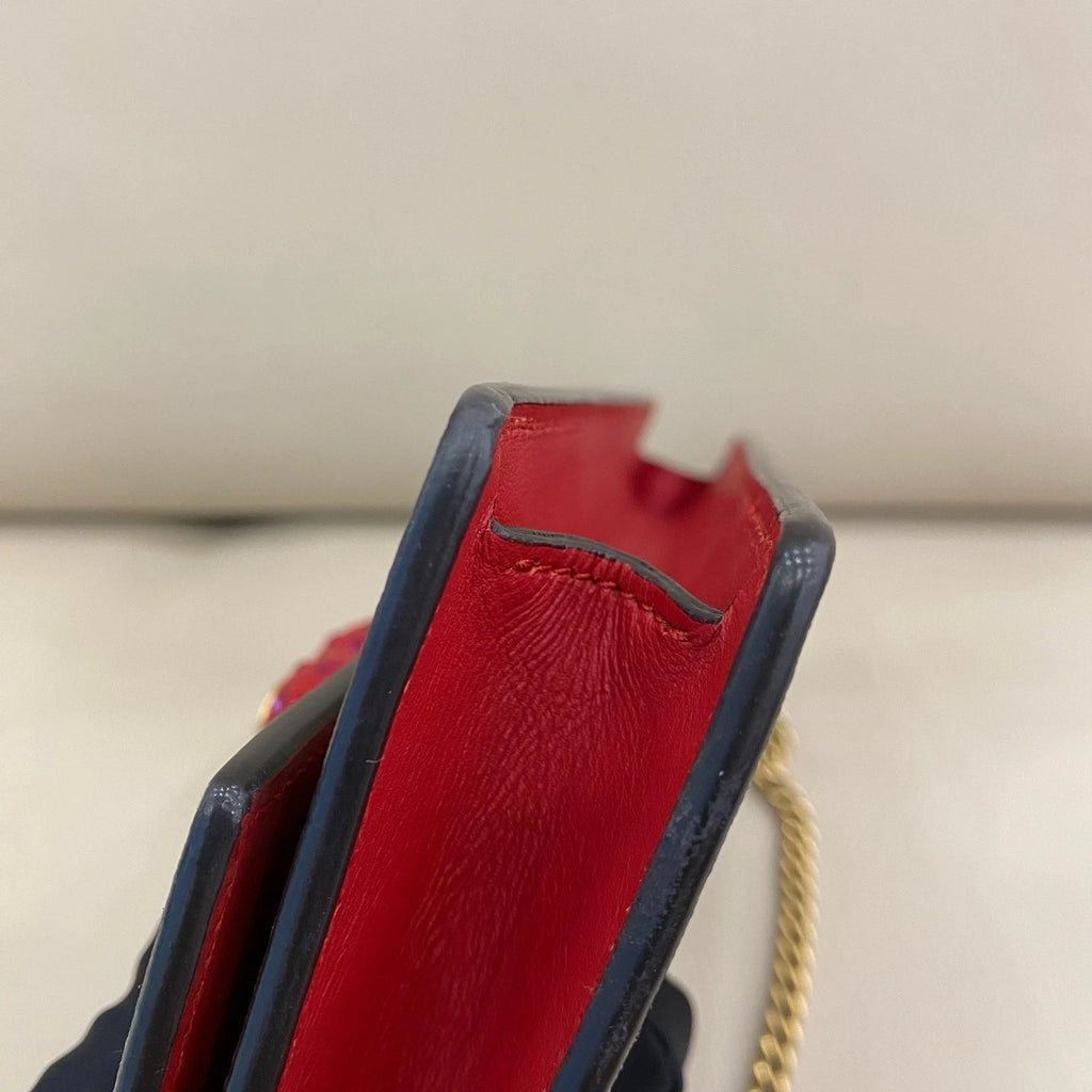 Gucci Canvas Cherry Pattern Chain WOC Crossbody Bag For Women